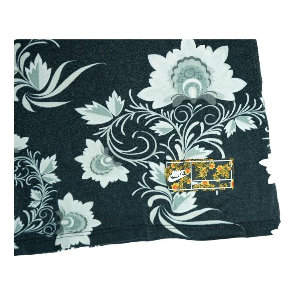 Nike Cotton Floral All Over Print‎ T Shirt Black Size M 892215-010 Very Rare!